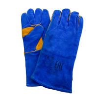 Изображение перчатки краги сварочные синие замшевые