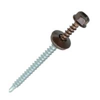 Изображение саморез кровельный 4,8*70, шоколадно-коричневый, ral8017 (100)