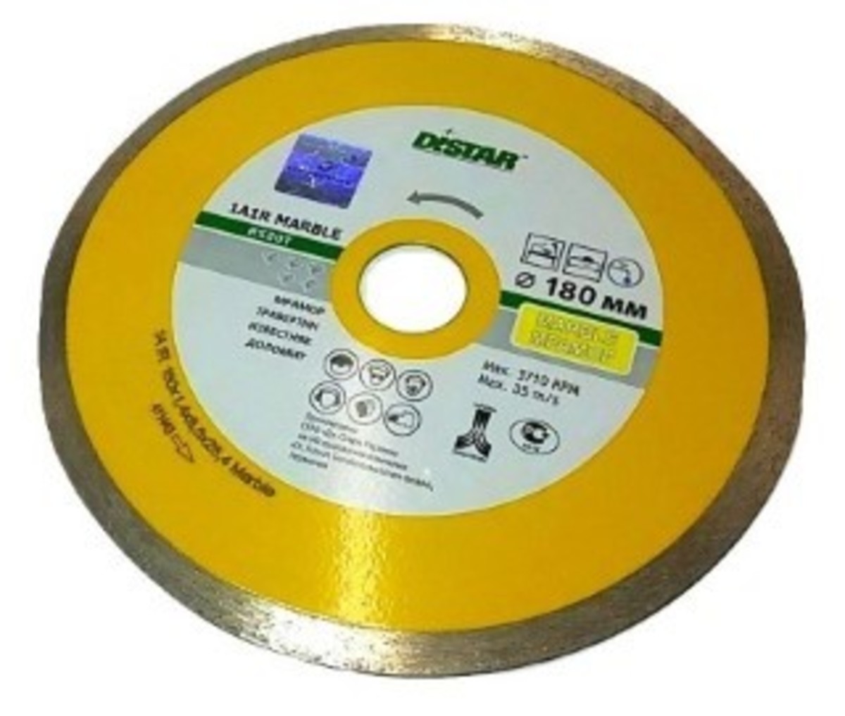 Изображение диск алмазный distar mramor marble 180*25,4 мм (желтый) мрамор  акция !