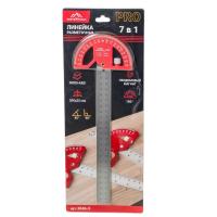 Изображение линейка разметочная (железная) 0,3 м vertextools (вертек)profi 7в1, inox+пластик pa66 толщина 1,7 мм