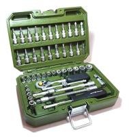 Изображение набор головок дт 1/4" 6-гр. с трещоткой  46пр.  600746 1/10