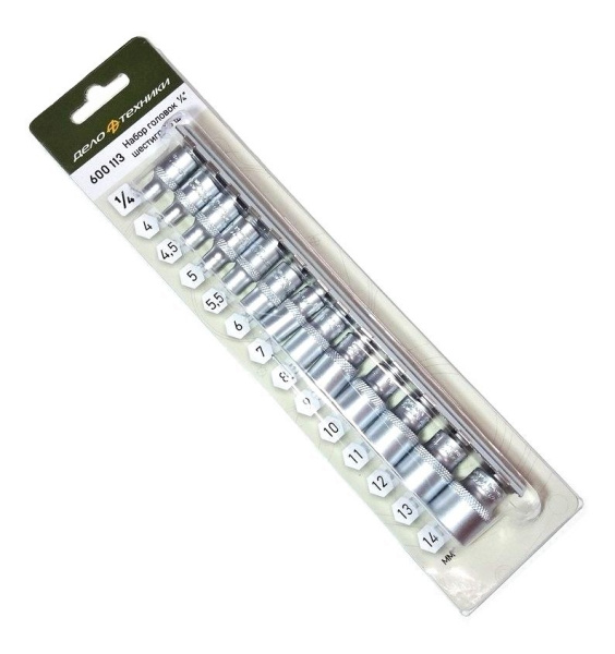 Изображение набор головок дт 1/4" 6-гр (4-14 мм) 13пр. 10/30 дт 600113