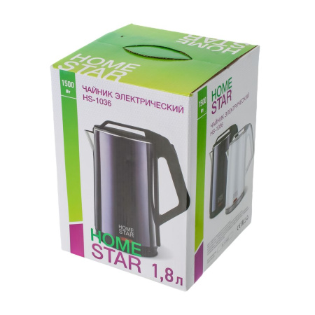 Изображение чайник homestar hs-1036 (1,8 л) белый, двойной корпус