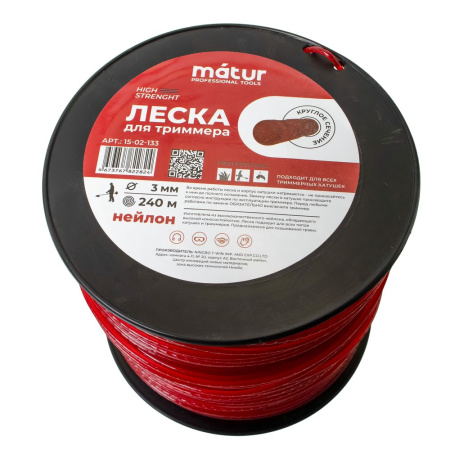 Изображение леска на триммер matur бухта д 3,0х240 м whisper /8