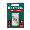 Изображение быстросъём с клапаном ф 8 мм "елочка", рапид папа с хомутом kraftool 06597-08