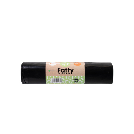 Изображение мешки для мусора строительный fatty standart 120 л черный 70*85 (рулон 20шт) /