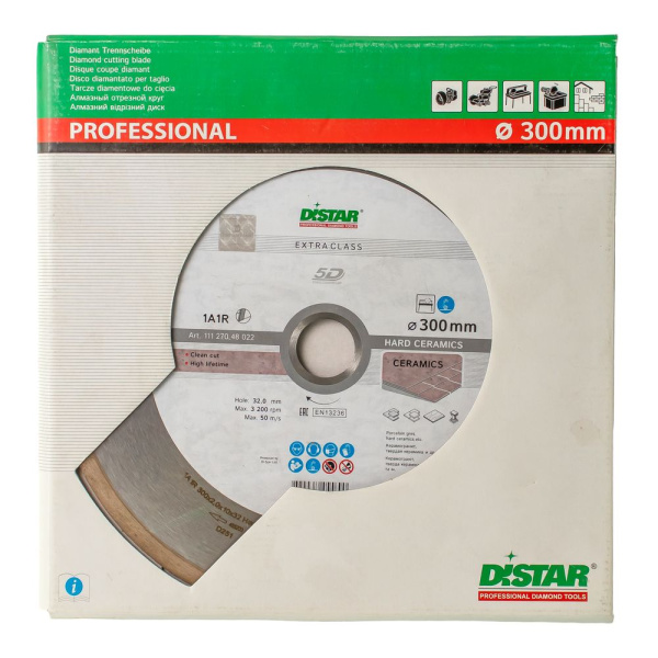 Изображение диск алмазный distar hard keramik 300*2*10*32 мм спл. белый -zzz-
