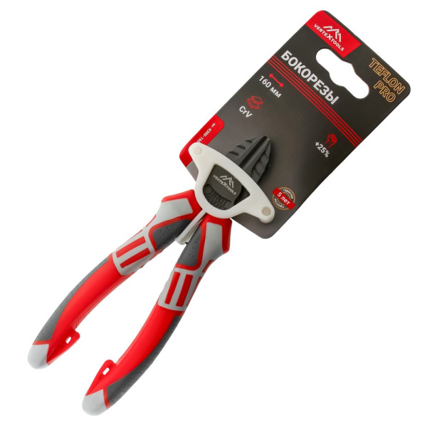 Изображение бокорезы (кусачки) vertextools (вертекс) teflon pro 160 мм трехкомпонентная рукоятка 4300-160 