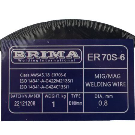 Изображение проволока сварочная er70s-6 (cb-08г2с) 0,8мм 1кг brima