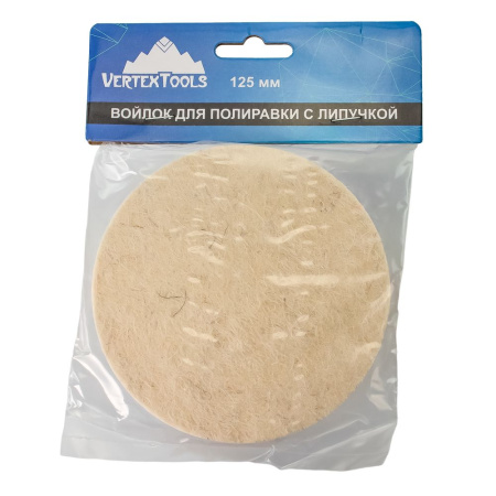 Изображение войлок на липучке д 125/9мм, красный vertextools (вертекс) (1/ 50/ 200)
