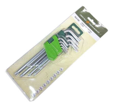 Изображение набор ключей дт torx 9 шт.с отв.(т10,т15,т20,т25,т27,т30,т40,т50) дт 10/40 563591 
