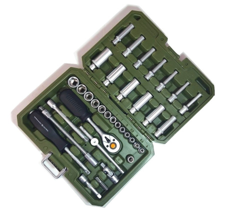 Изображение набор головок дт 1/4" 6-гр с трещоткой  35 пр 600735  1/10