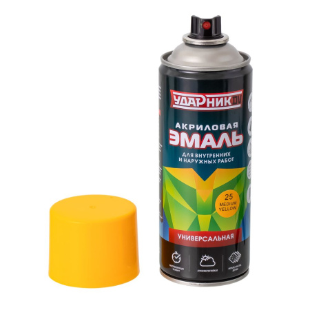 Изображение краска - спрей №25 /400ml*12pcs*300g/ ударник "(medium- yellow") (светло-желтый) /12 шт