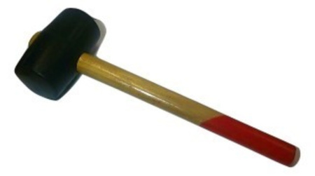 Изображение киянка резиновая, деревянная рукоятка, 450 г (hobbi) 1/6
