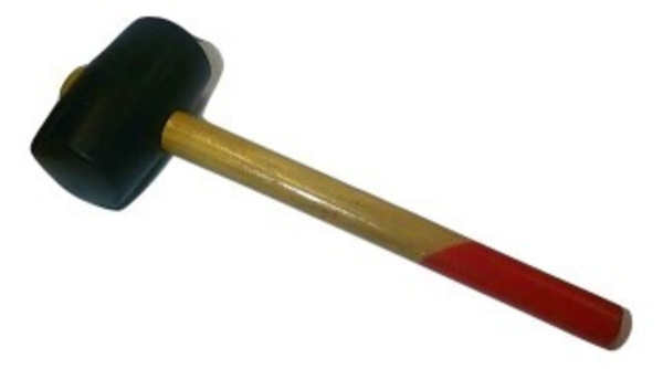 Изображение киянка резиновая, деревянная рукоятка, 450 г (hobbi) 1/6